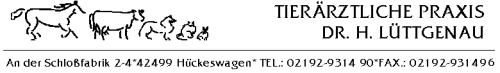 Tier&auml;rztliche Praxis  Dr. H. L&uuml;ttgenau