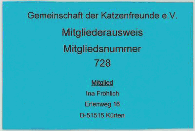 Mitgliederausweis GdK #728