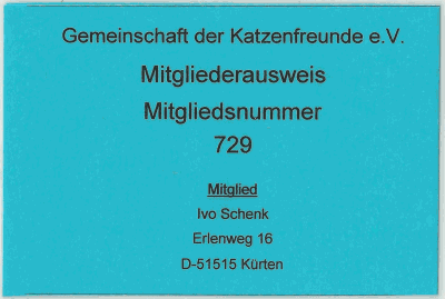 Mitgliederausweis GdK #729