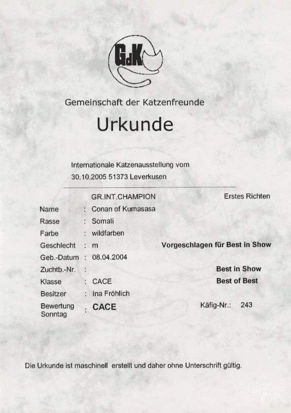 Urkunde