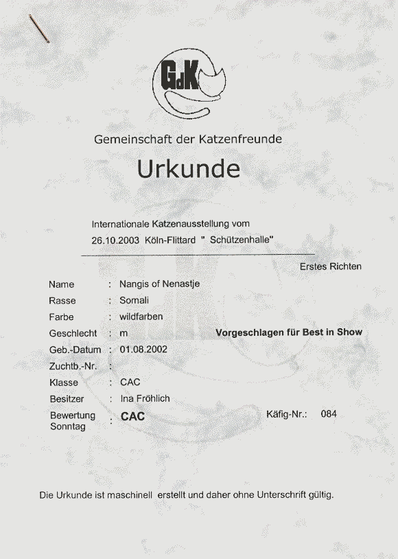 Urkunde